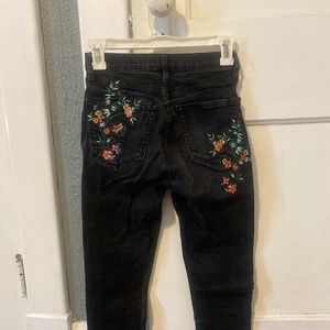 Embroidered Jeans High Waisted